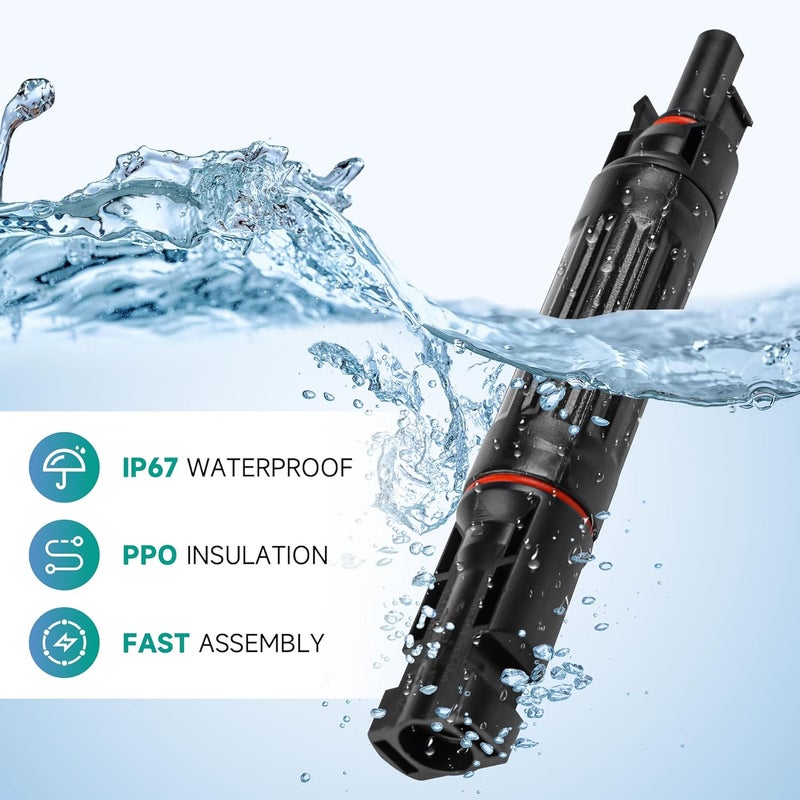 IGOYE Store 30A Solar Fuse IP67 Waterproof Solar Fuse Connector 2 PCS Solar Fuse Holder Inline with Male and Female Connector for Solar Pannel (Pack of 2) - Image 2